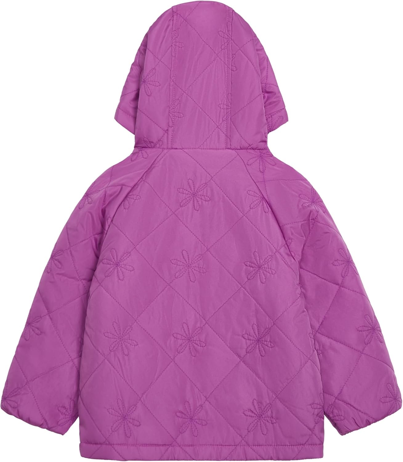 image:imageCarters Baby Girls Daisy Diamond Quilted Midweight Jacket With Fleece LiningPurple