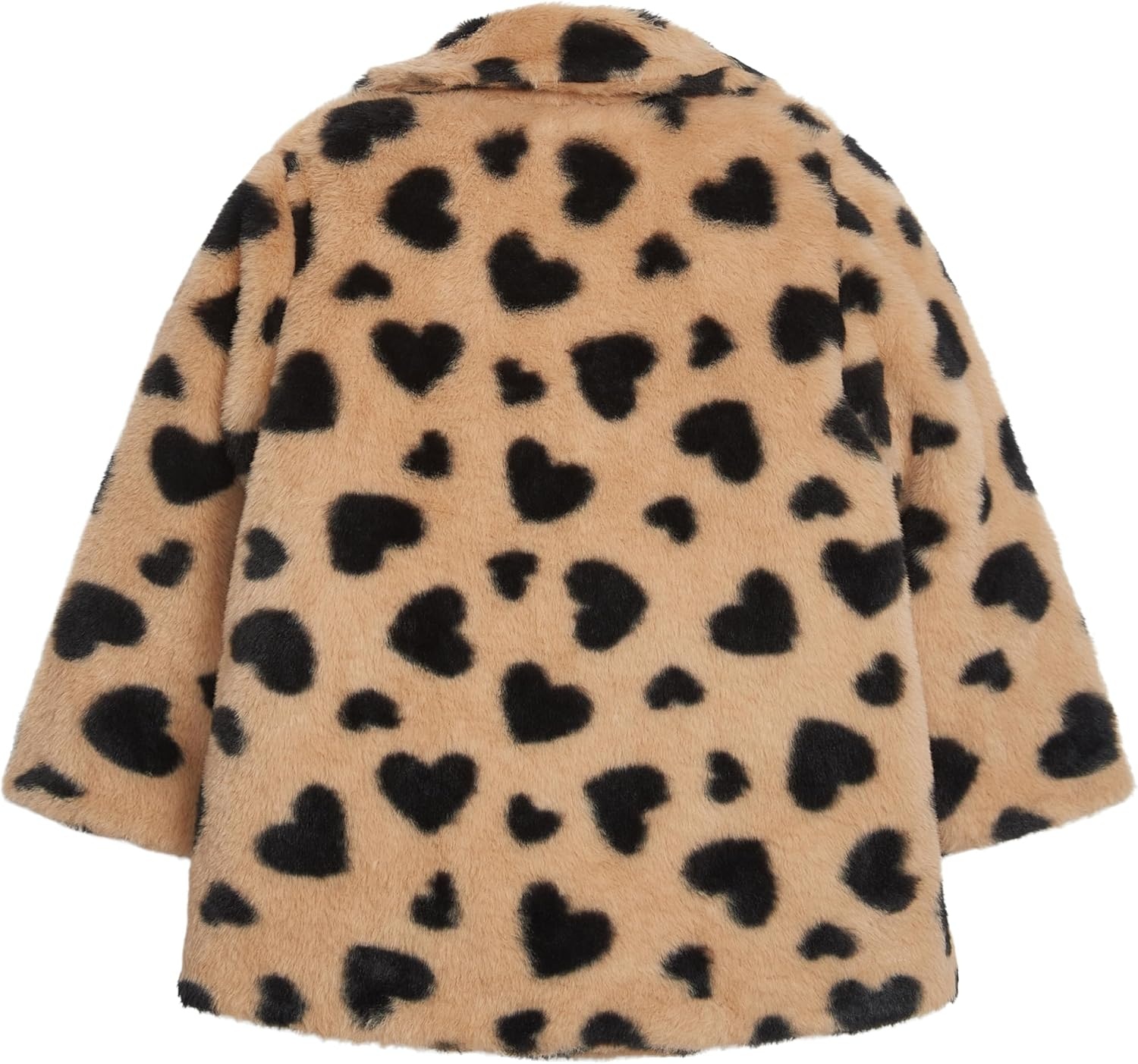 image:imageCarters Baby Girls Faux Fur Fashion JacketKhaki With Hearts