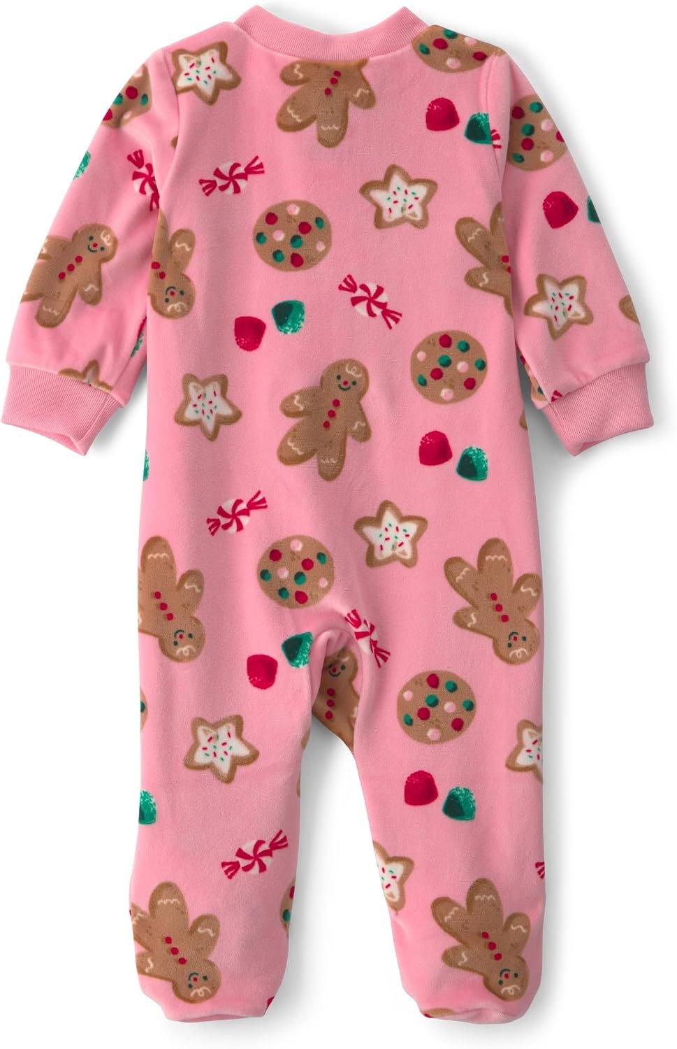 image:imageCarters Baby Girls Fleece Holiday Sleep and PlayPink Gingerbread