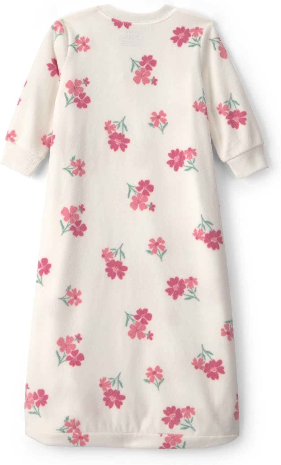 image:imageCarters Baby Girls Fleece Pj SleepbagWhite Pink Floral