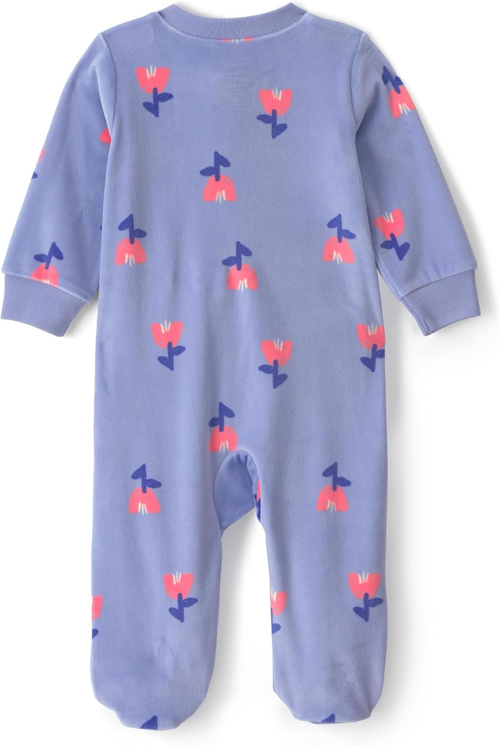 image:imageCarters Baby Girls Fleece Sleep and PlayBlue Tulip Print