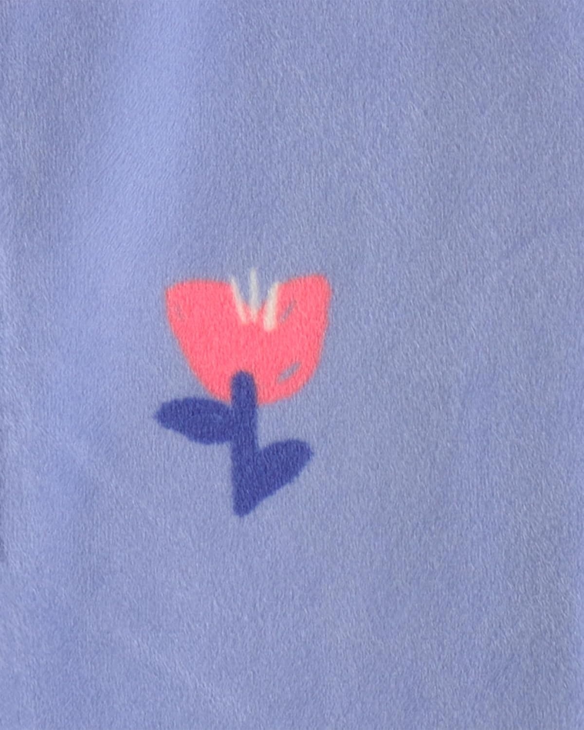 image:imageCarters Baby Girls Fleece Sleep and PlayBlue Tulip Print