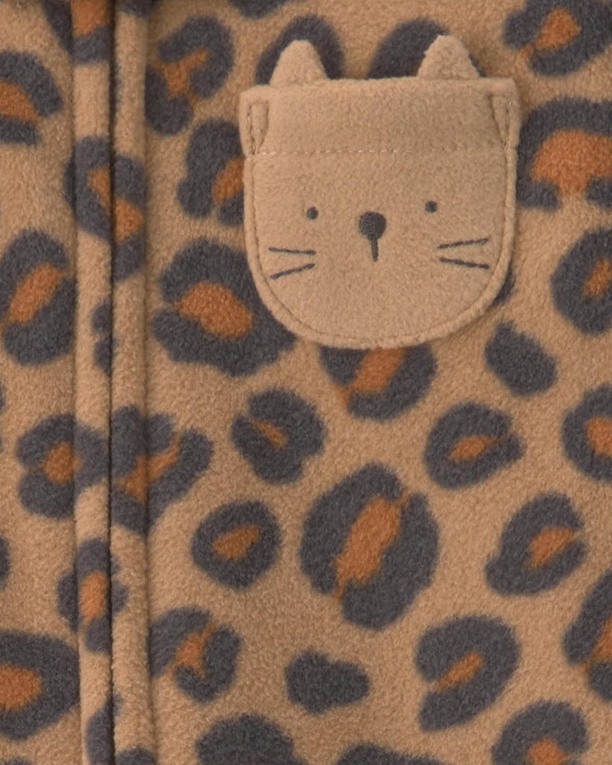 image:imageCarters Baby Girls Fleece Sleep and PlayBrown Leopard