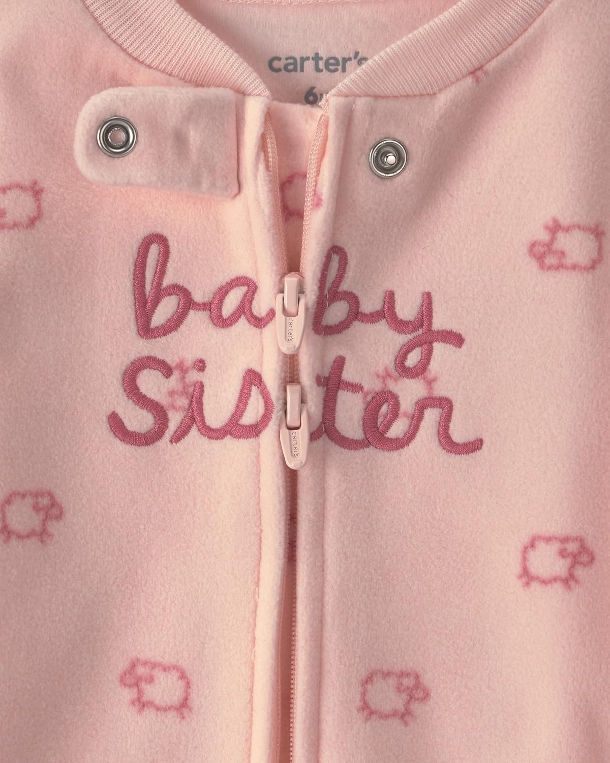 image:imageCarters Baby Girls Fleece Sleep and PlayPink Baby Sister