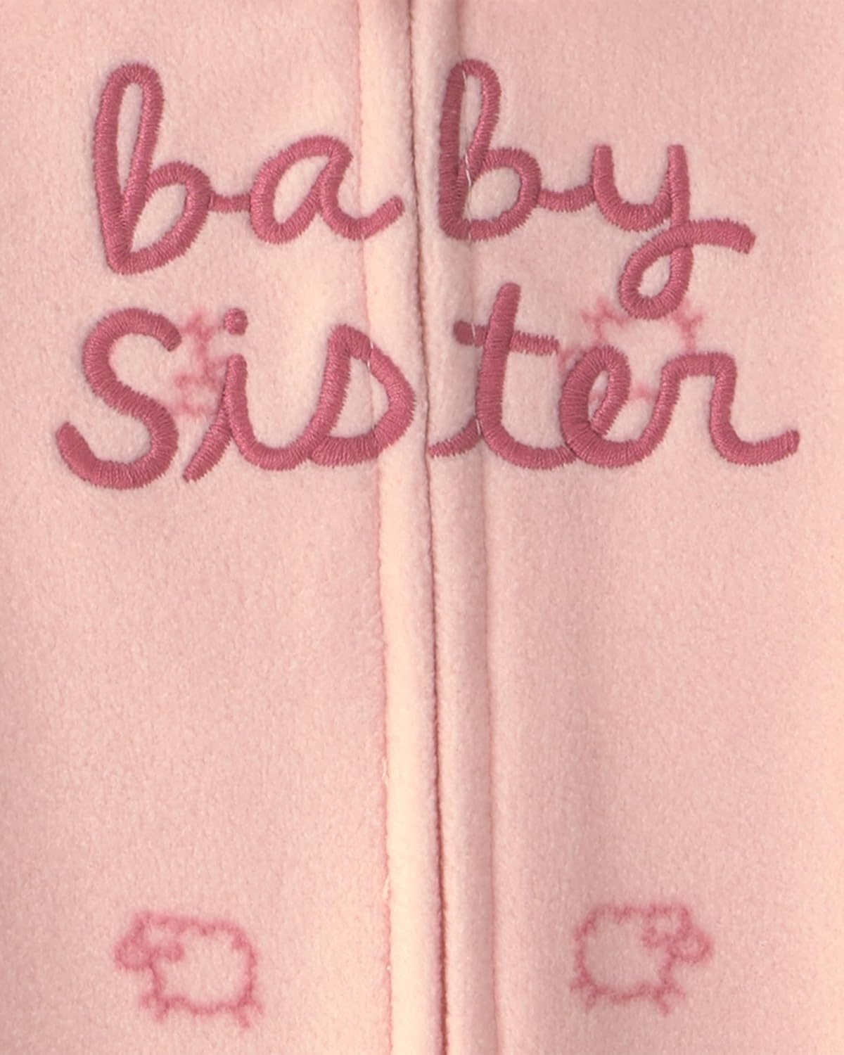 image:imageCarters Baby Girls Fleece Sleep and PlayPink Baby Sister