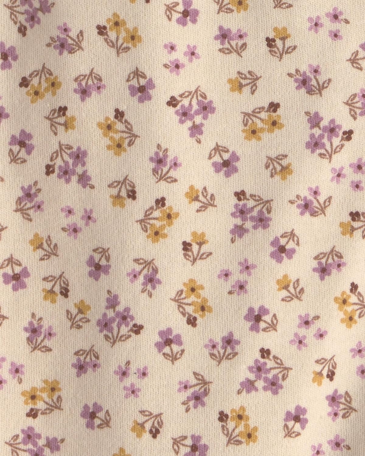 image:imageCarters Baby Girls Interlock Sleep and PlayKhaki Cream Floral