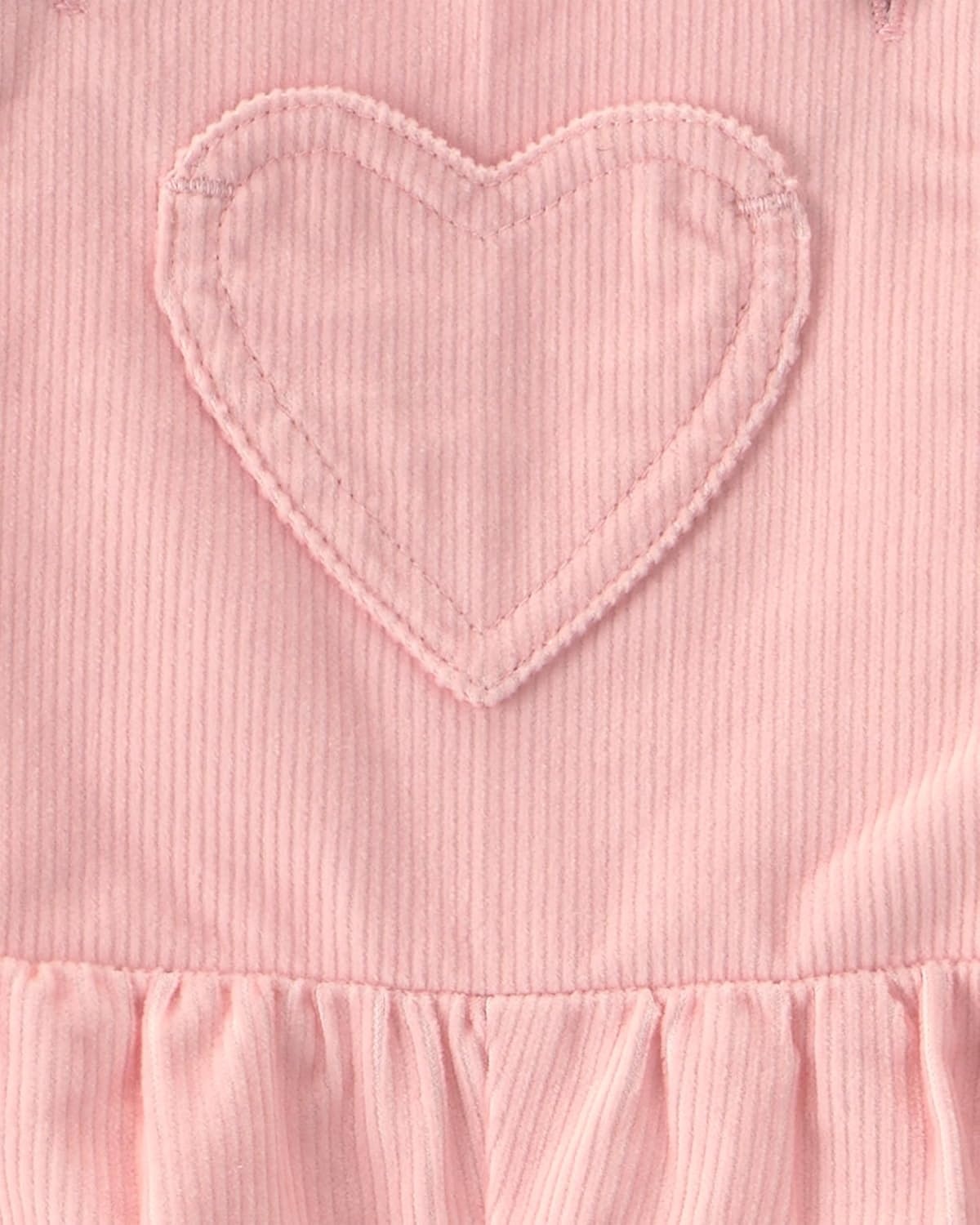 image:imageCarters Baby Girls Overall SetPink Cream Heart