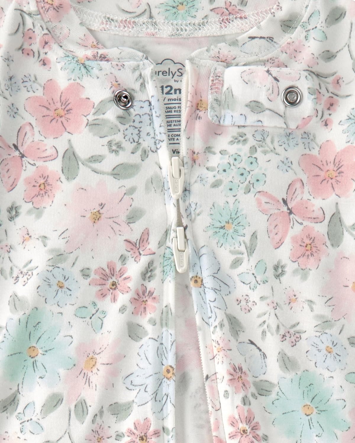 image:imageCarters Baby Girls Purelysoft 1piece PajamasMulti