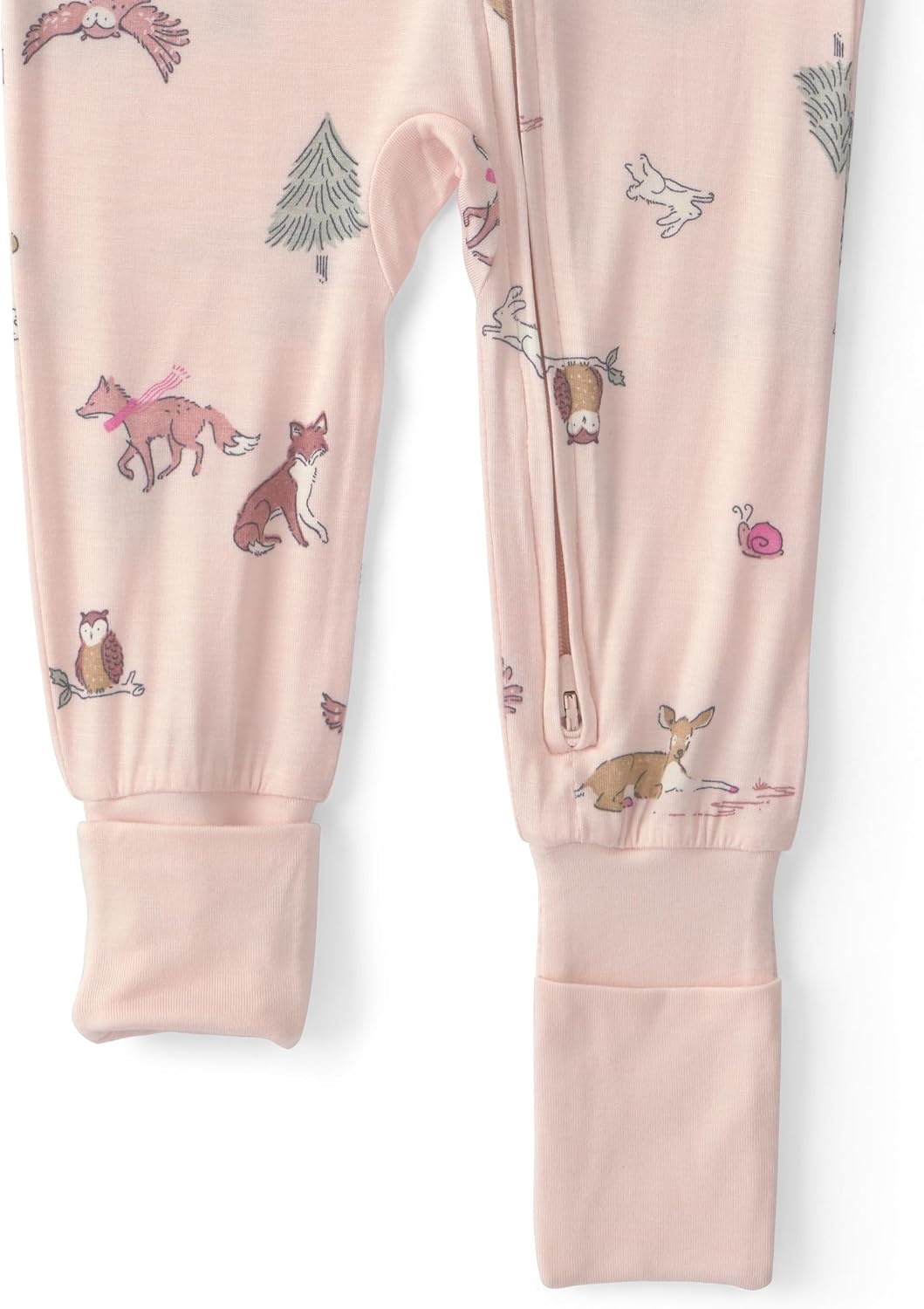 image:imageCarters Baby Girls Purelysoft 1piece PajamasPink Woodland Print