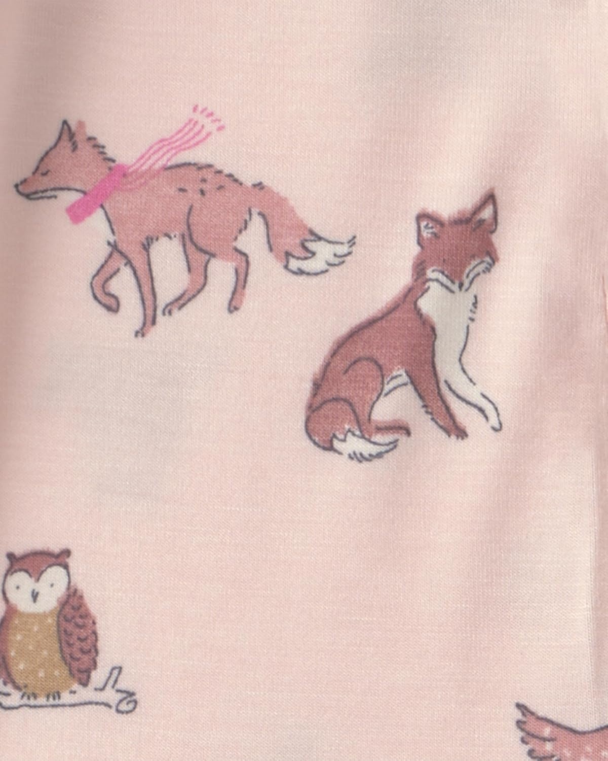 image:imageCarters Baby Girls Purelysoft 1piece PajamasPink Woodland Print