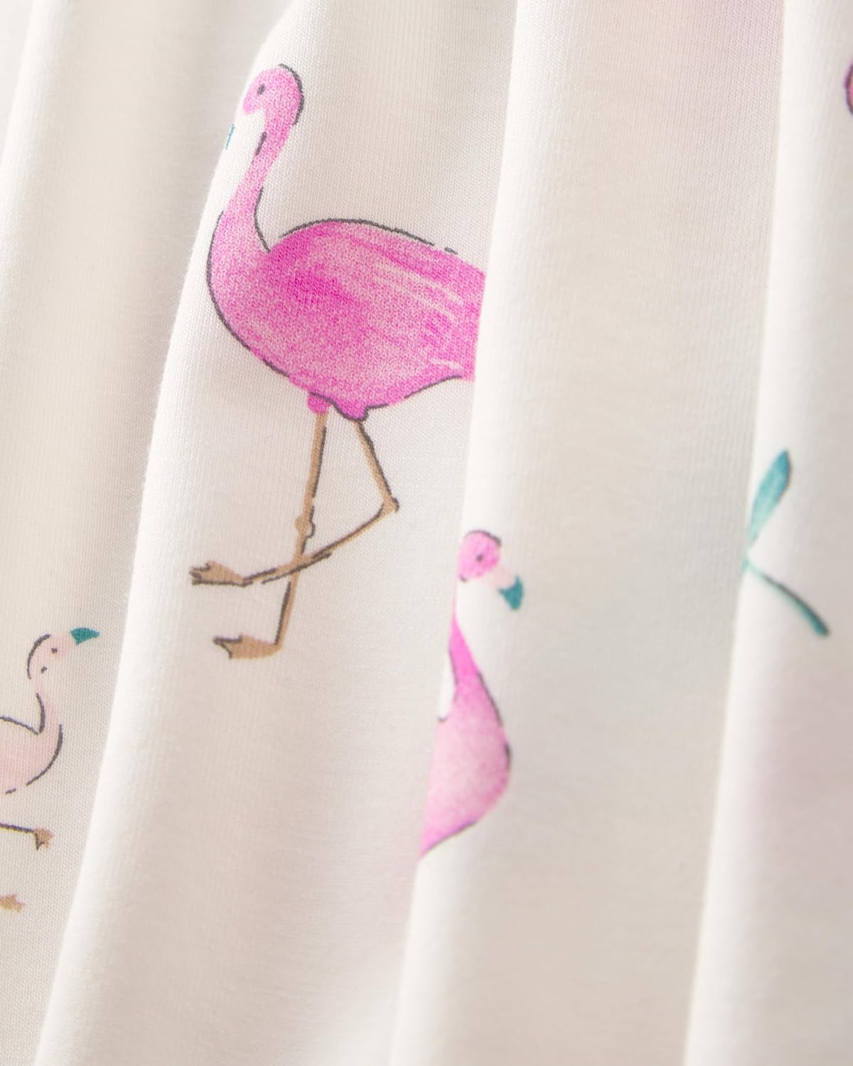 image:imageCarters Baby Girls Purelysoft 1piece PajamasWhite Flamingo