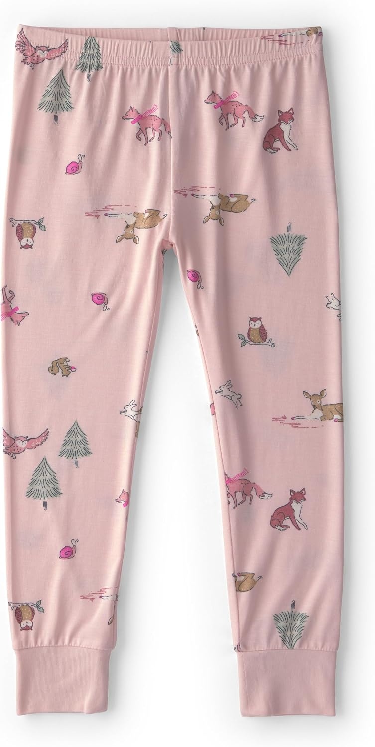 image:imageCarters Baby Girls Purelysoft Longsleeve 2piece PajamasPink Woodland Print
