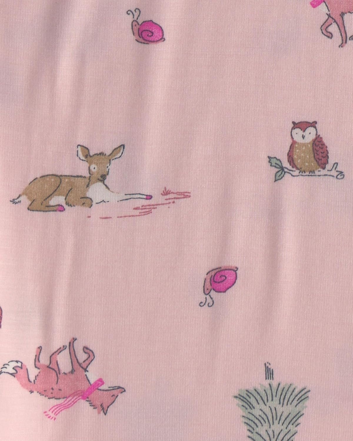 image:imageCarters Baby Girls Purelysoft Longsleeve 2piece PajamasPink Woodland Print