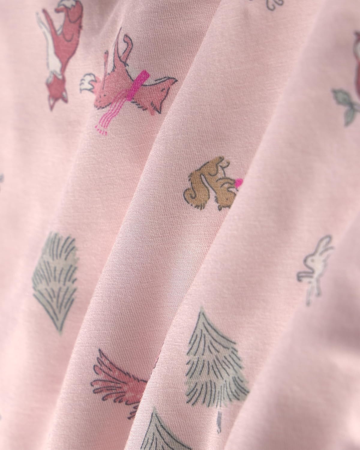 image:imageCarters Baby Girls Purelysoft Longsleeve 2piece PajamasPink Woodland Print