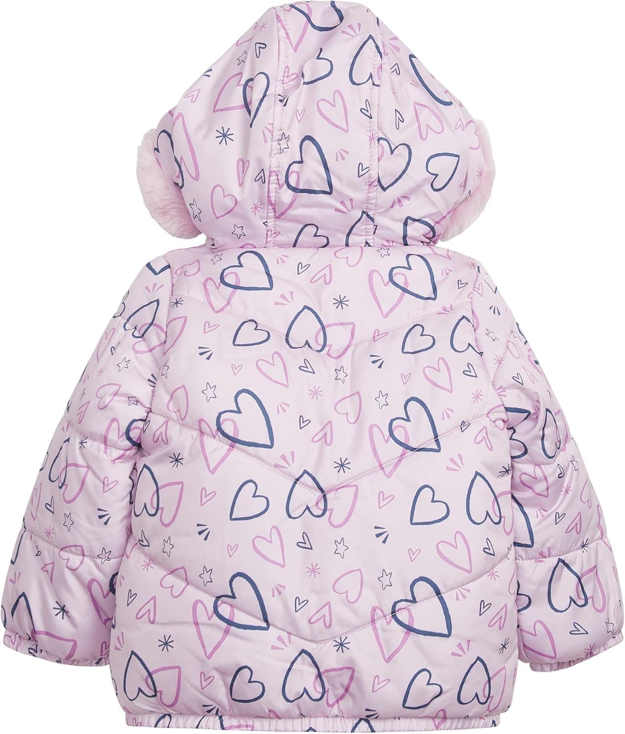image:imageCarters Baby Girls Toddler amp Big Girls Insulated 2piece Print Snowsuit and Bib Snow Pant Ski SetAll Lilac Heart