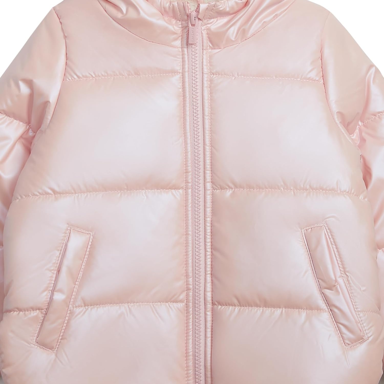 image:imageCarters Baby Girls Winter Coat Puffer Jacket with Sherpa Lined HoodIridescent Pink