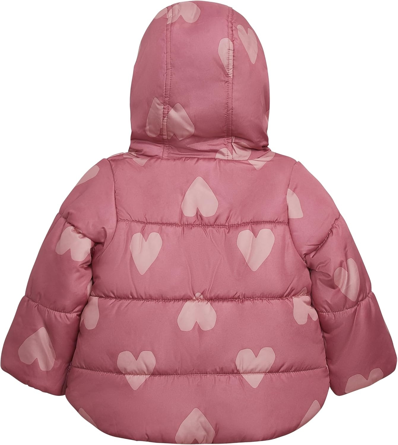 image:imageCarters Baby Girls Winter Coat Puffer Jacket with Sherpa Lined HoodPink Hearts