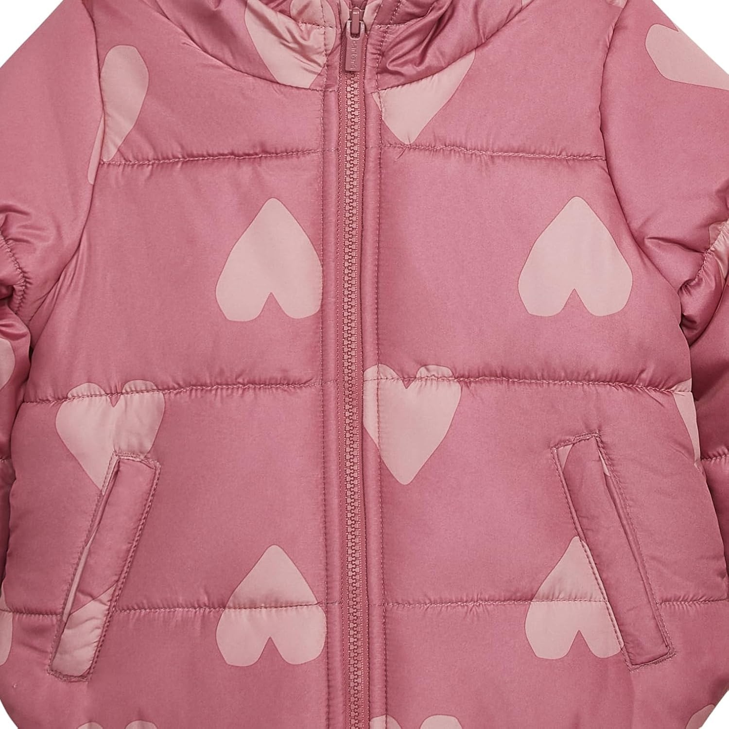 image:imageCarters Baby Girls Winter Coat Puffer Jacket with Sherpa Lined HoodPink Hearts