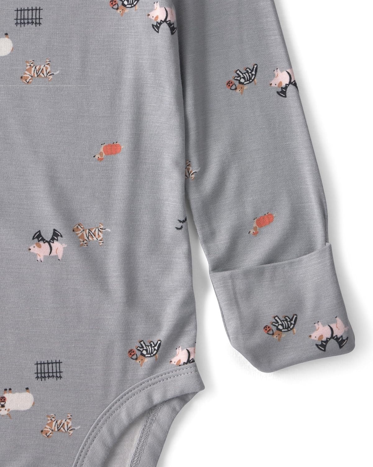 image:imageCarters Baby Purely Soft 2piece Bodysuit Pant SetGrey Halloween Print