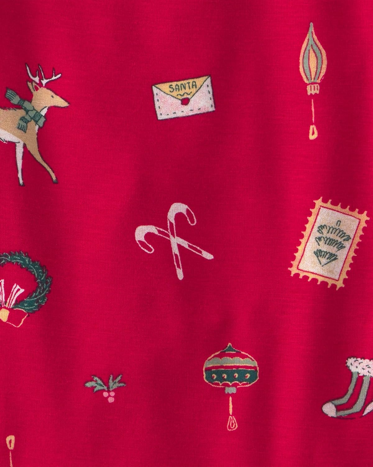 image:imageCarters Baby Purely Soft 2piece Bodysuit Pant SetRed Christmas Print