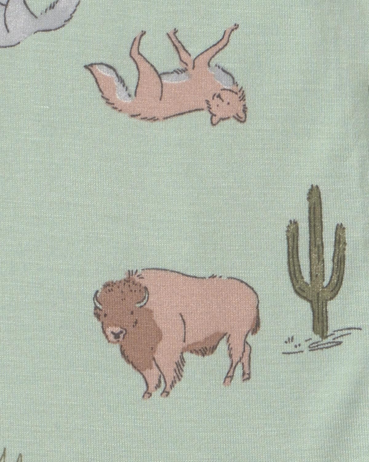 image:imageCarters Baby Purelysoft 1piece PajamasGreen Desert Print