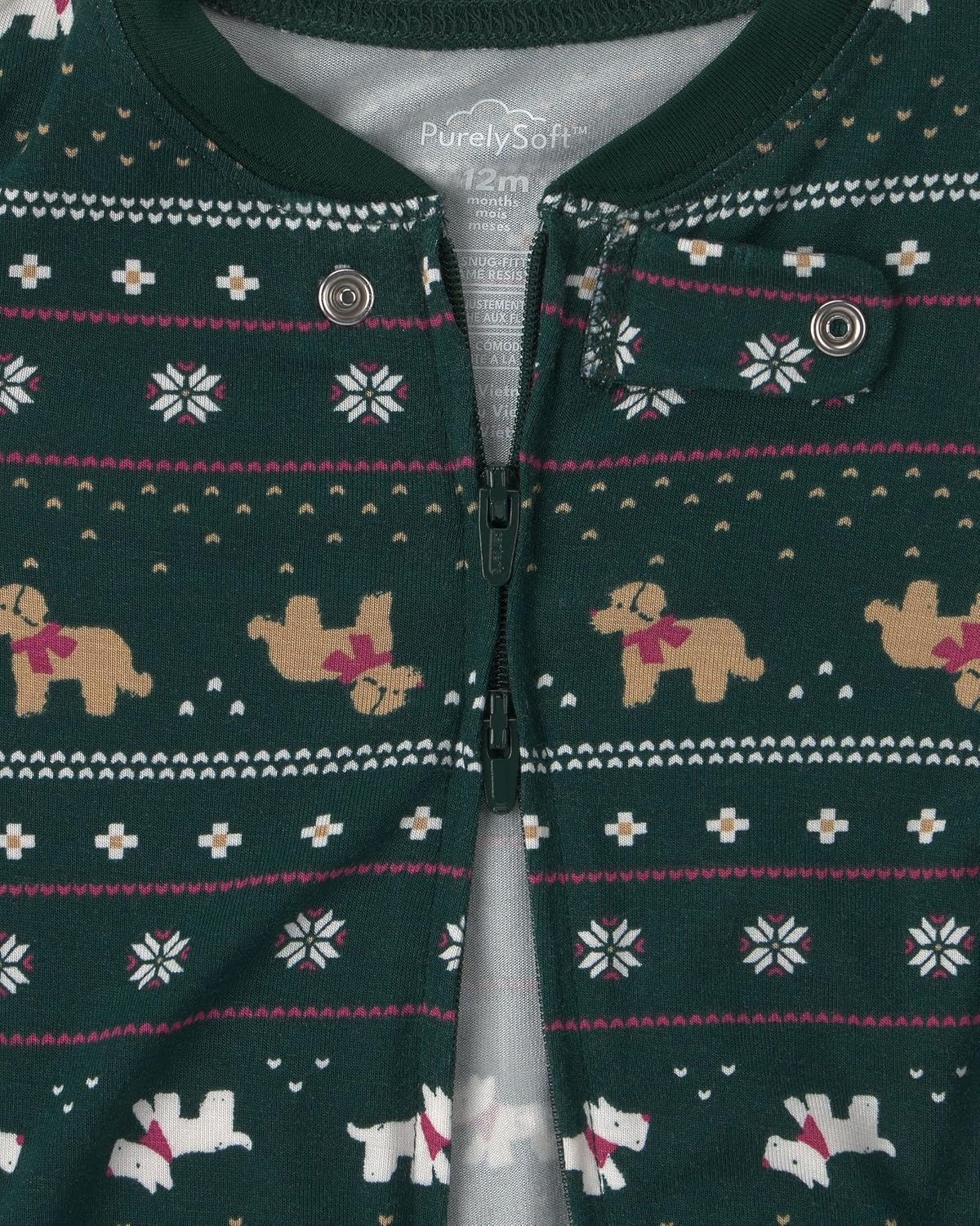 image:imageCarters Baby Purelysoft 1piece PajamasGreen Fair Isle