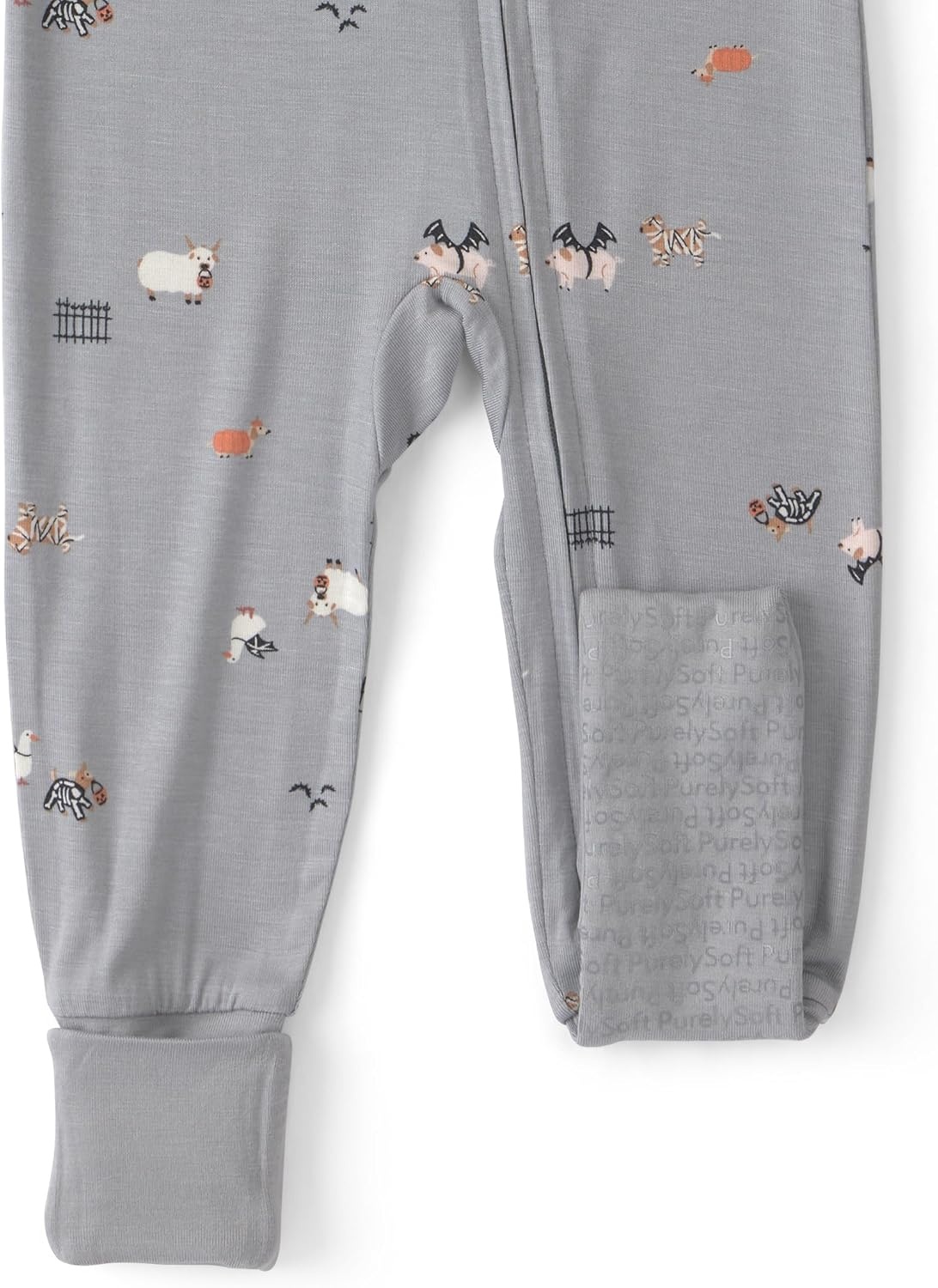image:imageCarters Baby Purelysoft 1piece PajamasGrey Halloween Print