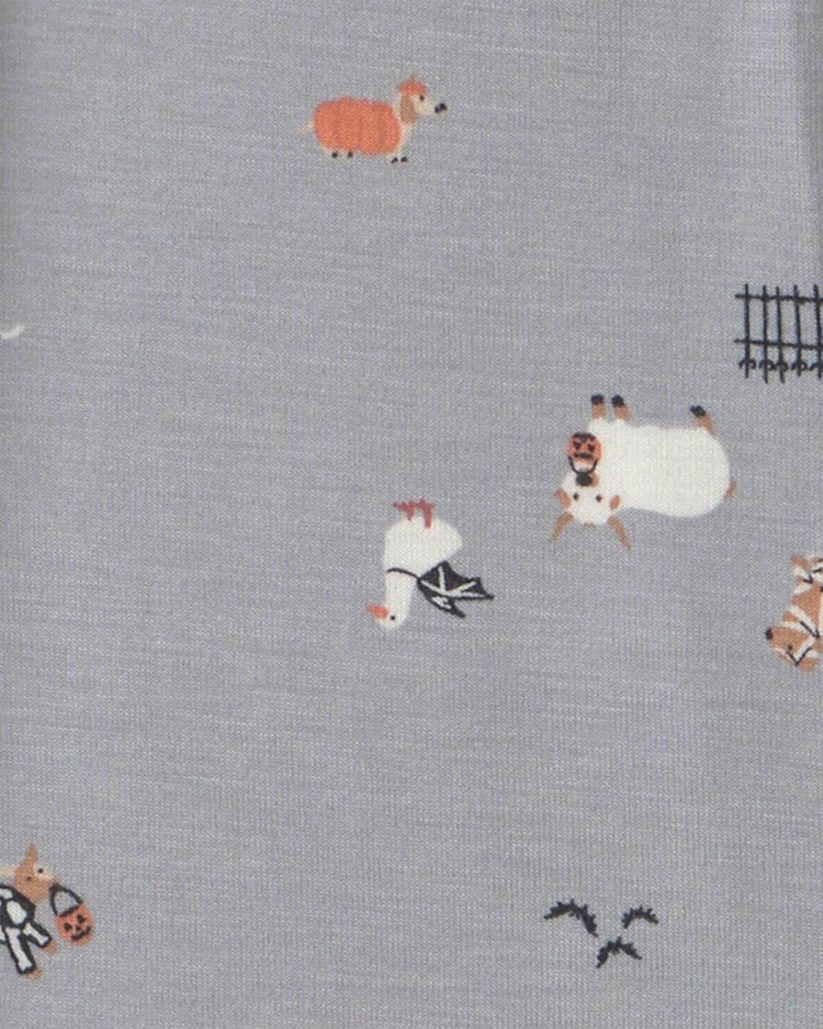 image:imageCarters Baby Purelysoft 1piece PajamasGrey Halloween Print
