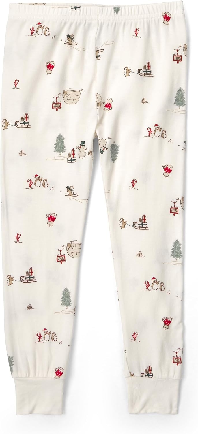 image:imageCarters Baby Purelysoft Longsleeve 2piece PajamasCream North Pole Print