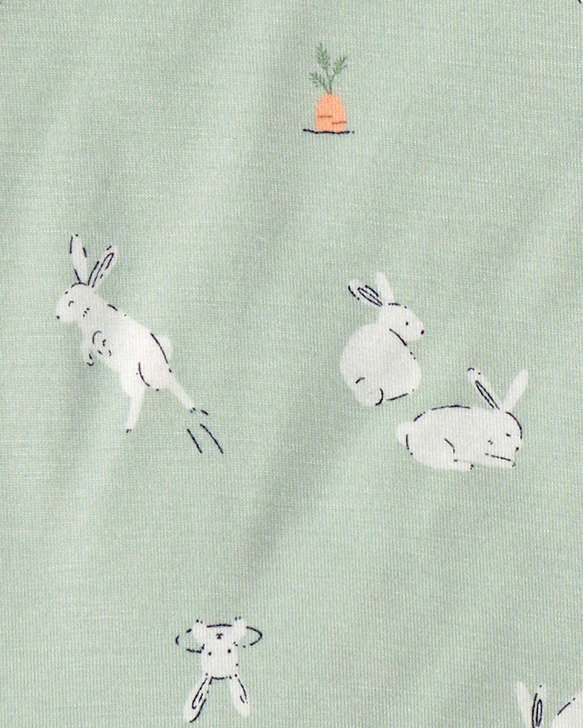 image:imageCarters Baby Purelysoft Longsleeve 2piece PajamasGreen Bunny