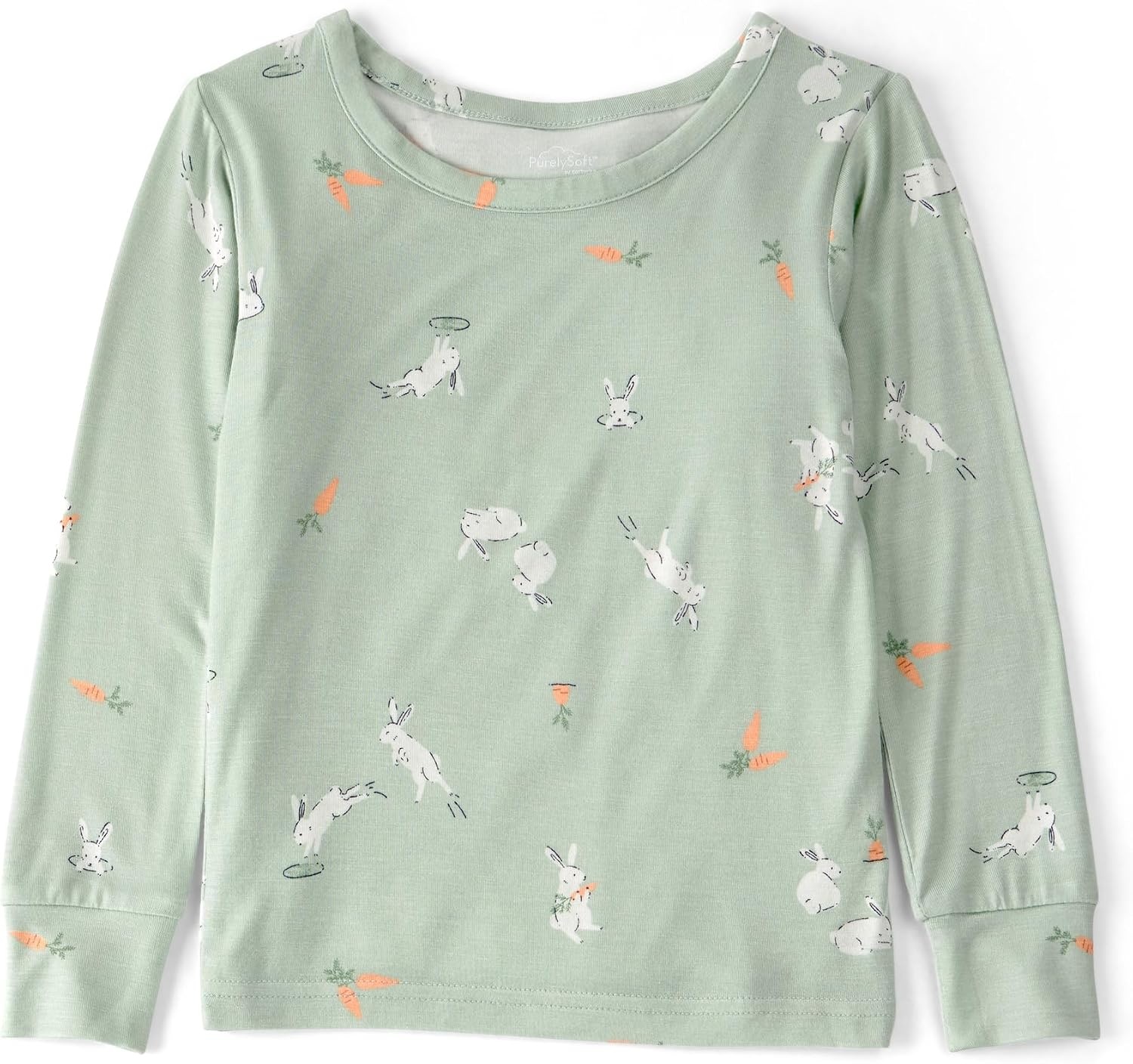 image:imageCarters Baby Purelysoft Longsleeve 2piece PajamasGreen Bunny