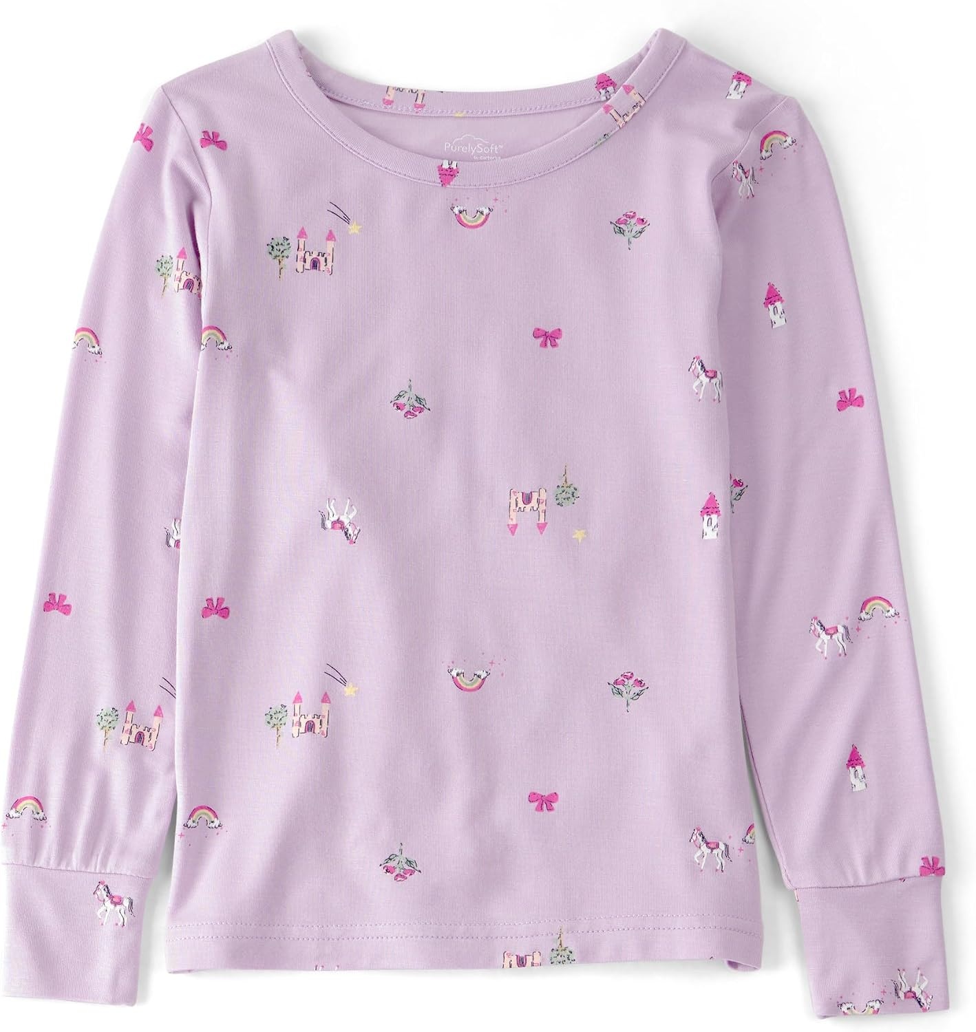 image:imageCarters Baby Purelysoft Longsleeve 2piece PajamasPurple Fairytale