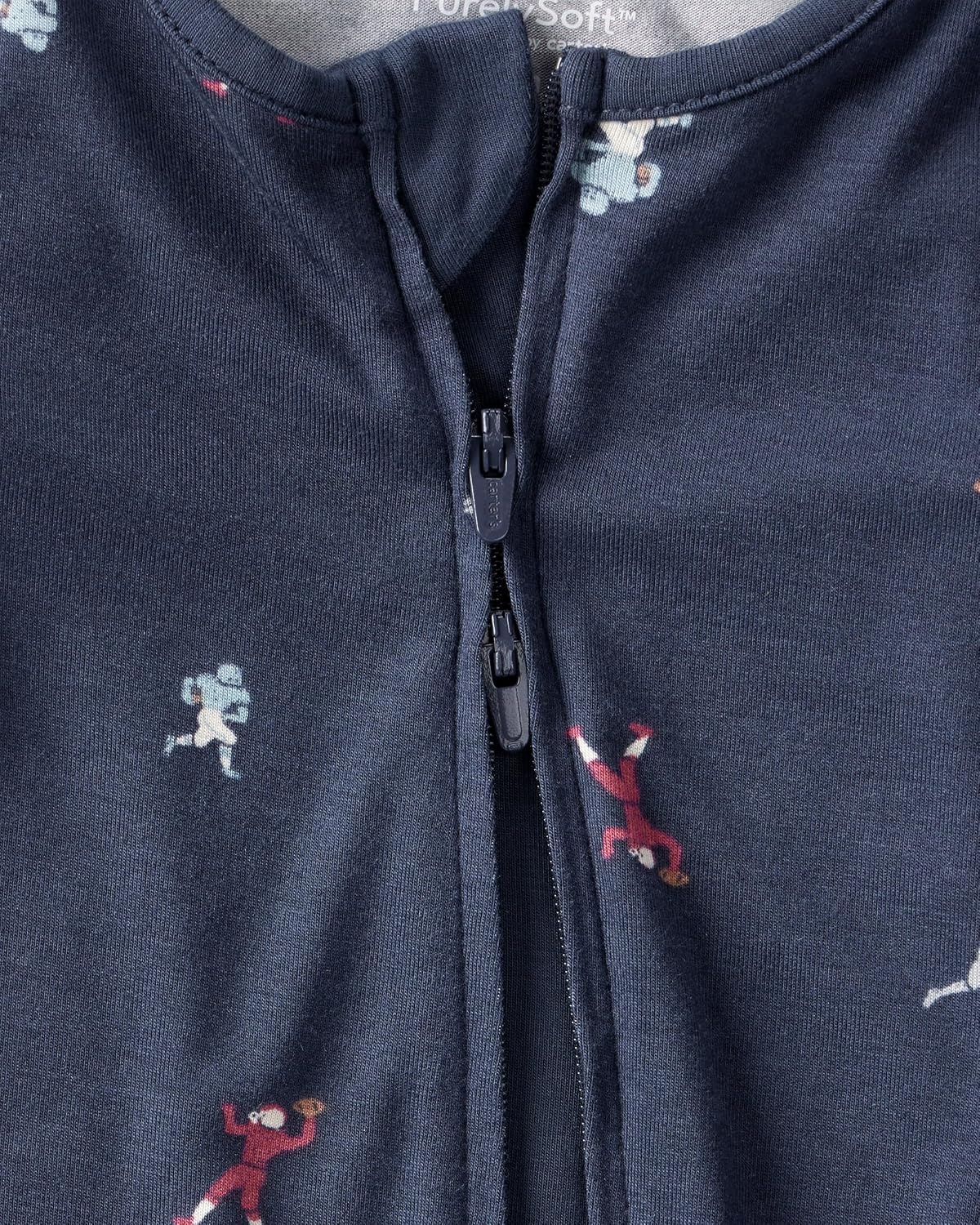 image:imageCarters Baby Purelysoft Sleep and Play PajamasBlue Football