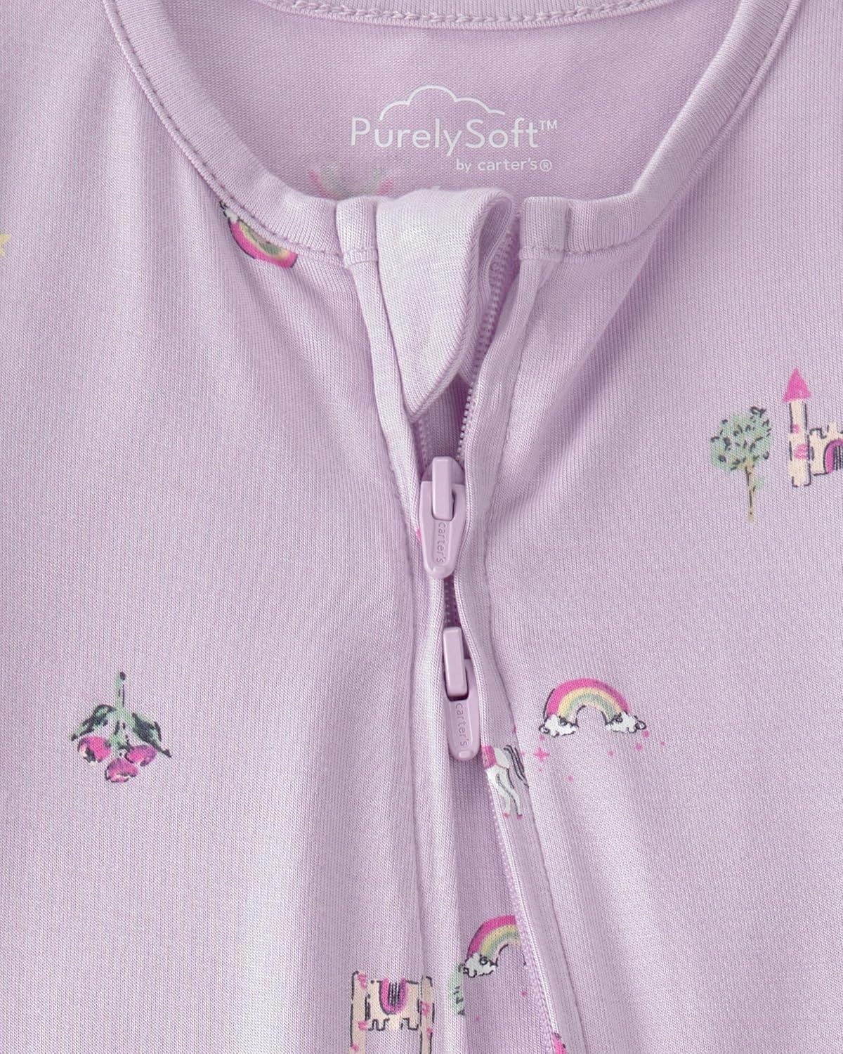 image:imageCarters Baby Purelysoft Sleep and Play PajamasFairytale Print