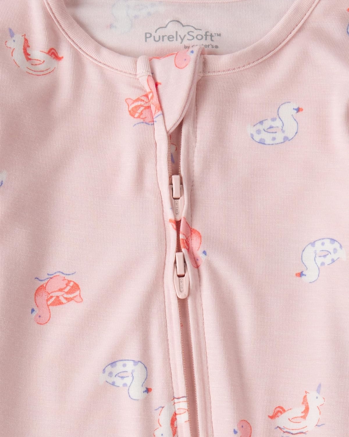 image:imageCarters Baby Purelysoft Sleep and Play PajamasPink Flamingo
