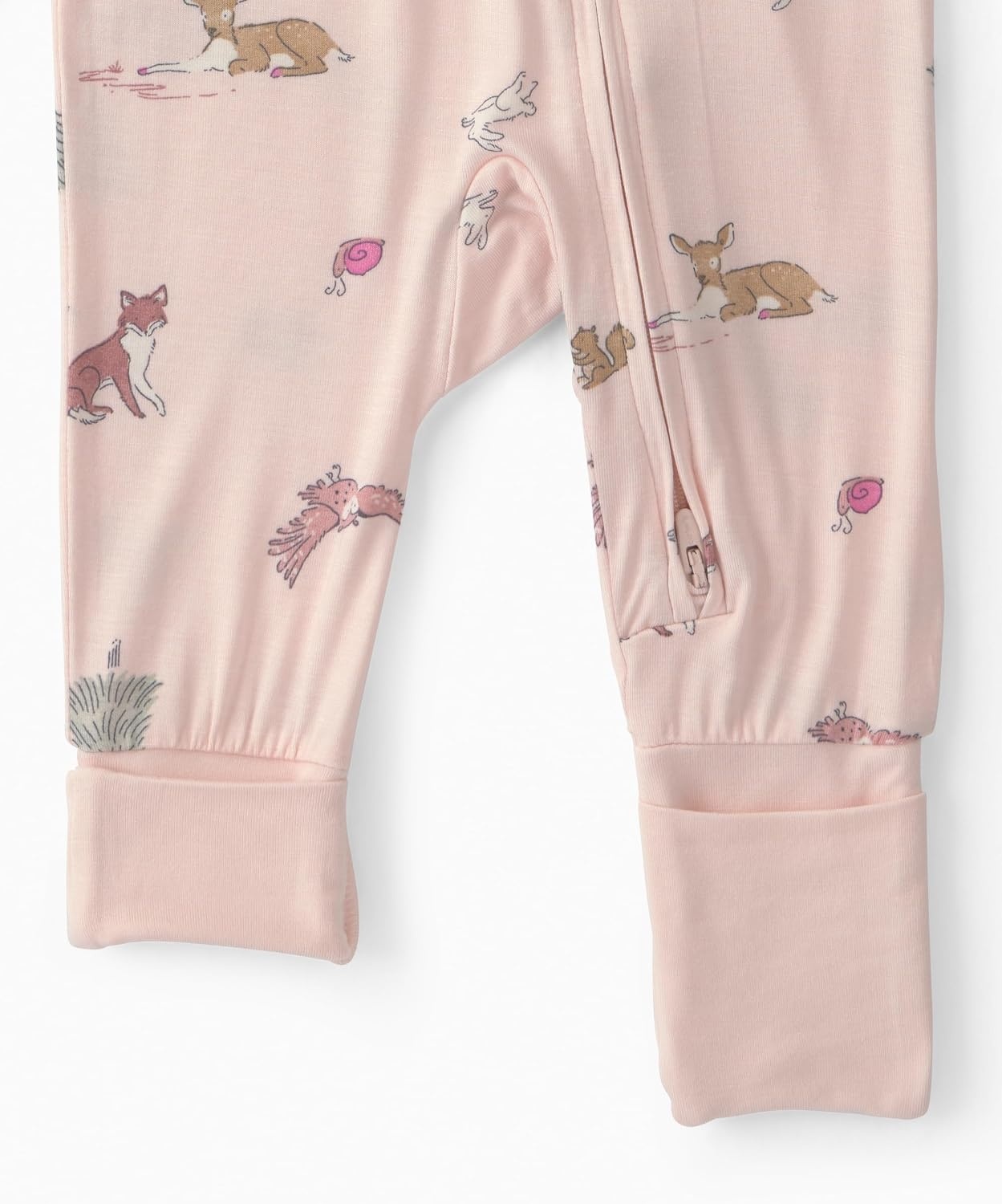 image:imageCarters Baby Purelysoft Sleep and Play PajamasPink Woodland Print