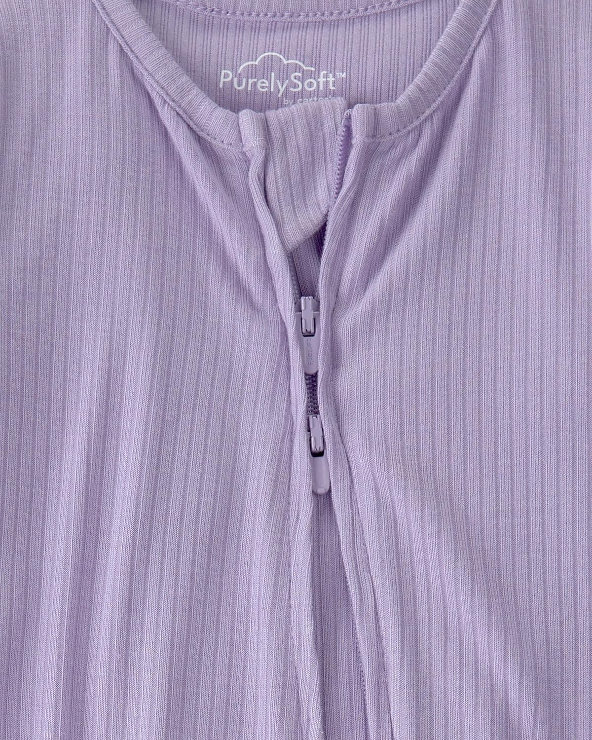image:imageCarters Baby Purelysoft Sleep and Play PajamasSolid Purple