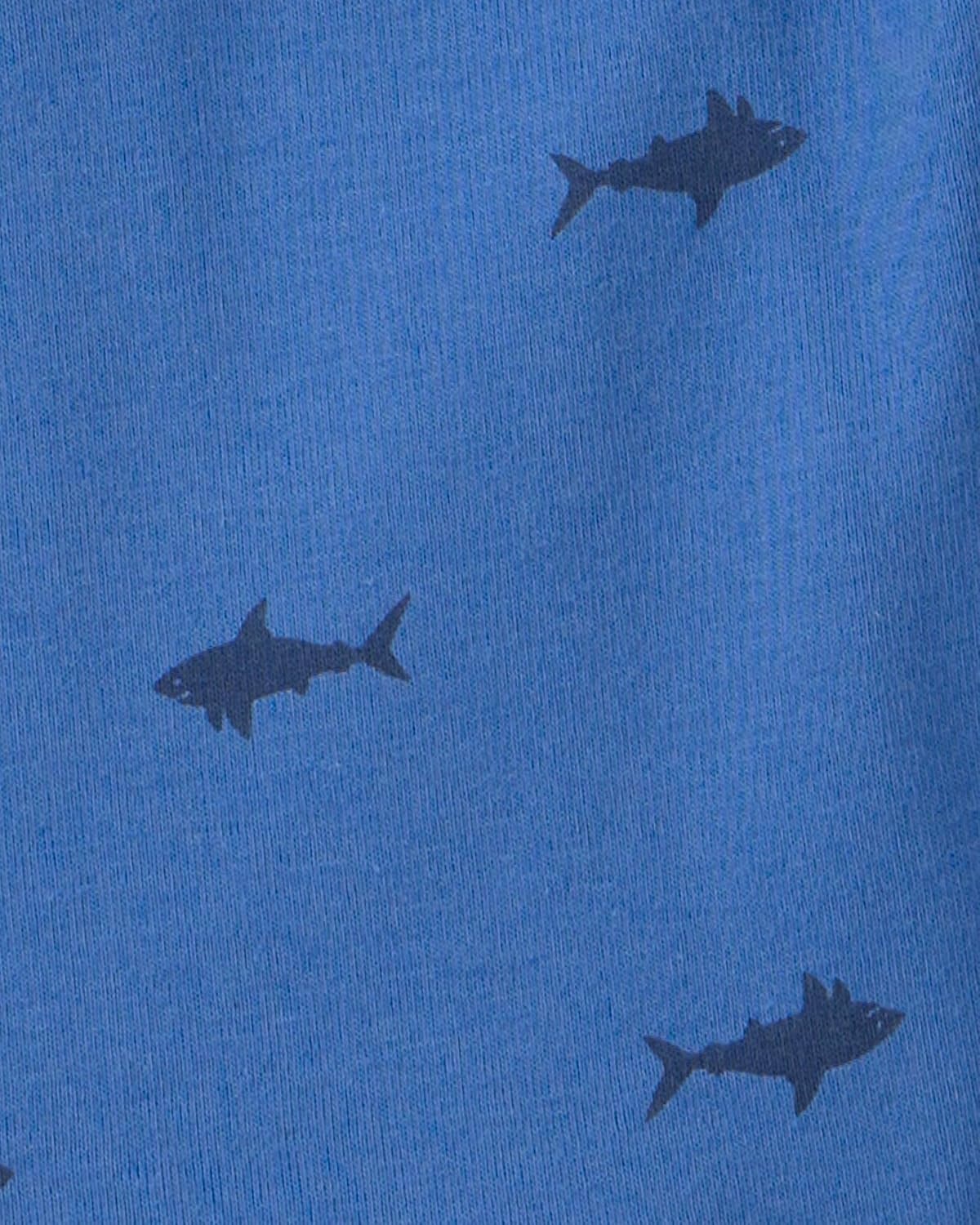 image:imageCarters Boys 4piece Tight Fit Cotton Pajama SetBlueNavy Shark