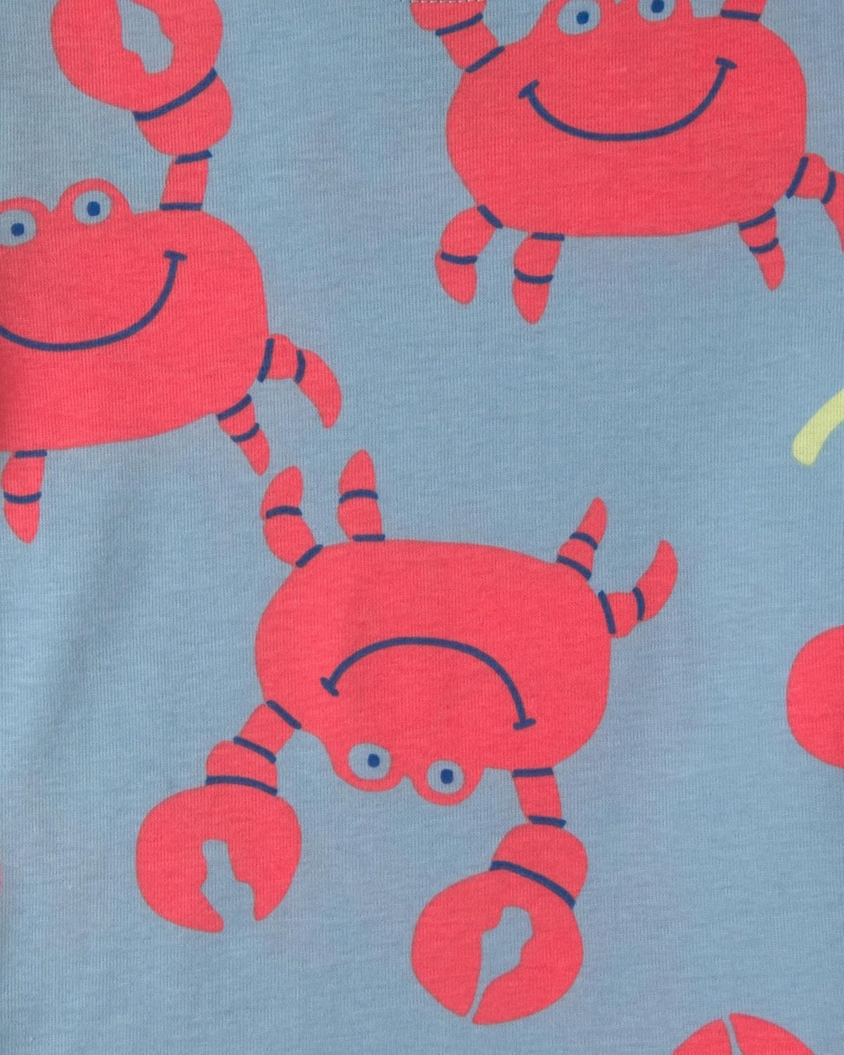 image:imageCarters Boys 4piece Tight Fit Cotton Pajama SetCrabbeach Blue Stipe