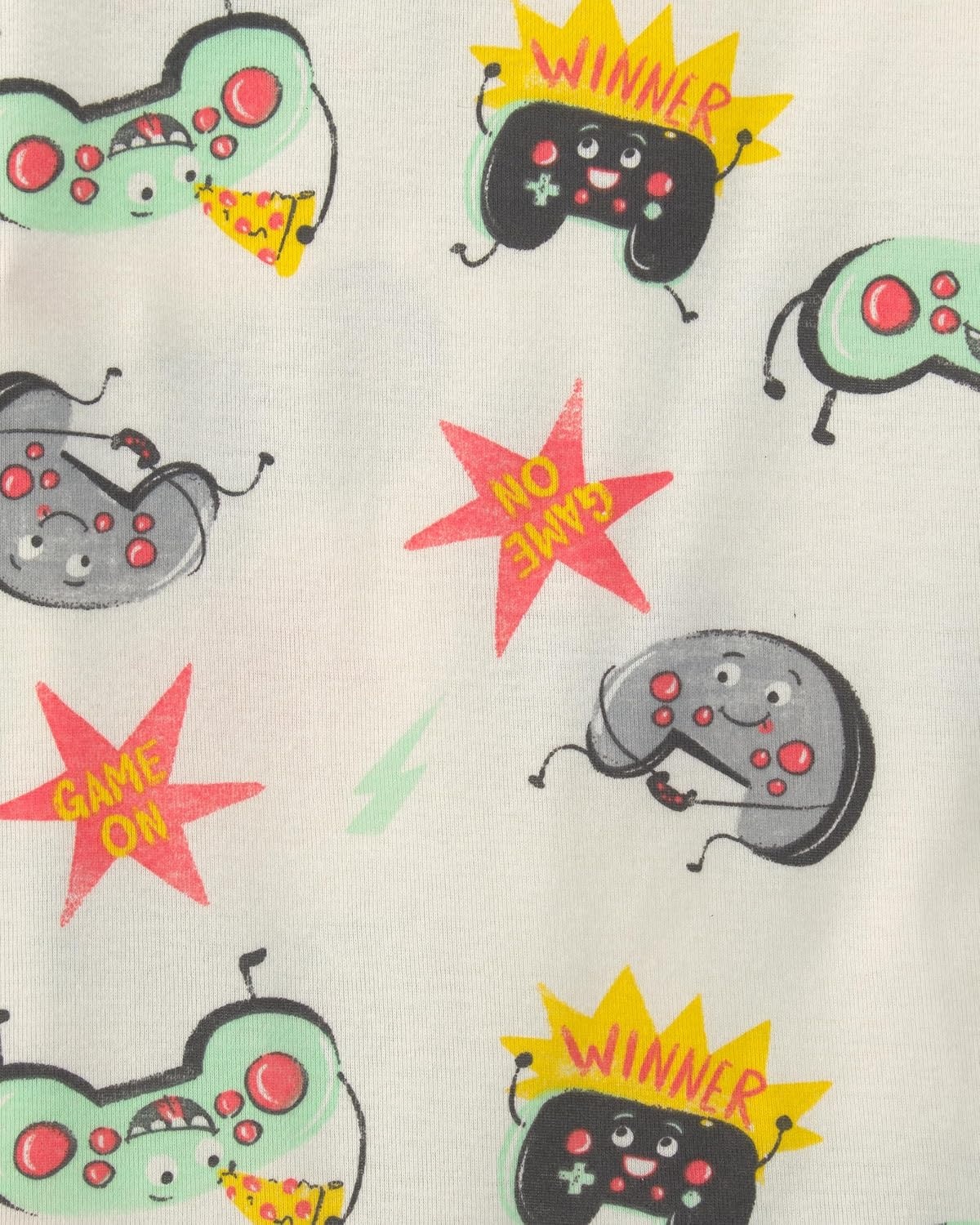 image:imageCarters Boys 4piece Tight Fit Cotton Pajama SetGrey Multi Gamer