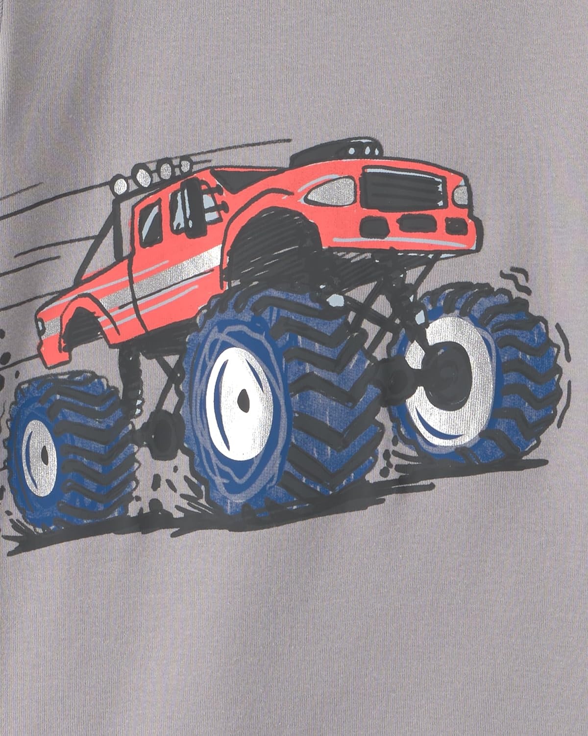 image:imageCarters Boys 4piece Tight Fit Cotton Pajama SetMonster Truck Grey