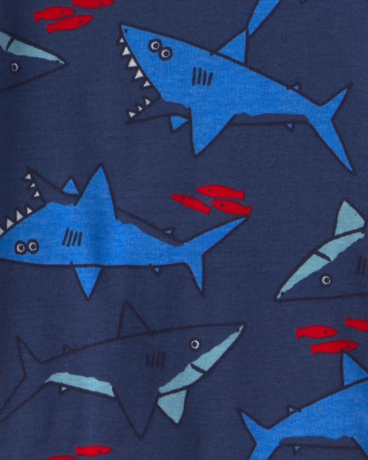 image:imageCarters Boys 4piece Tight Fit Cotton Pajama SetNavy Blue Shark