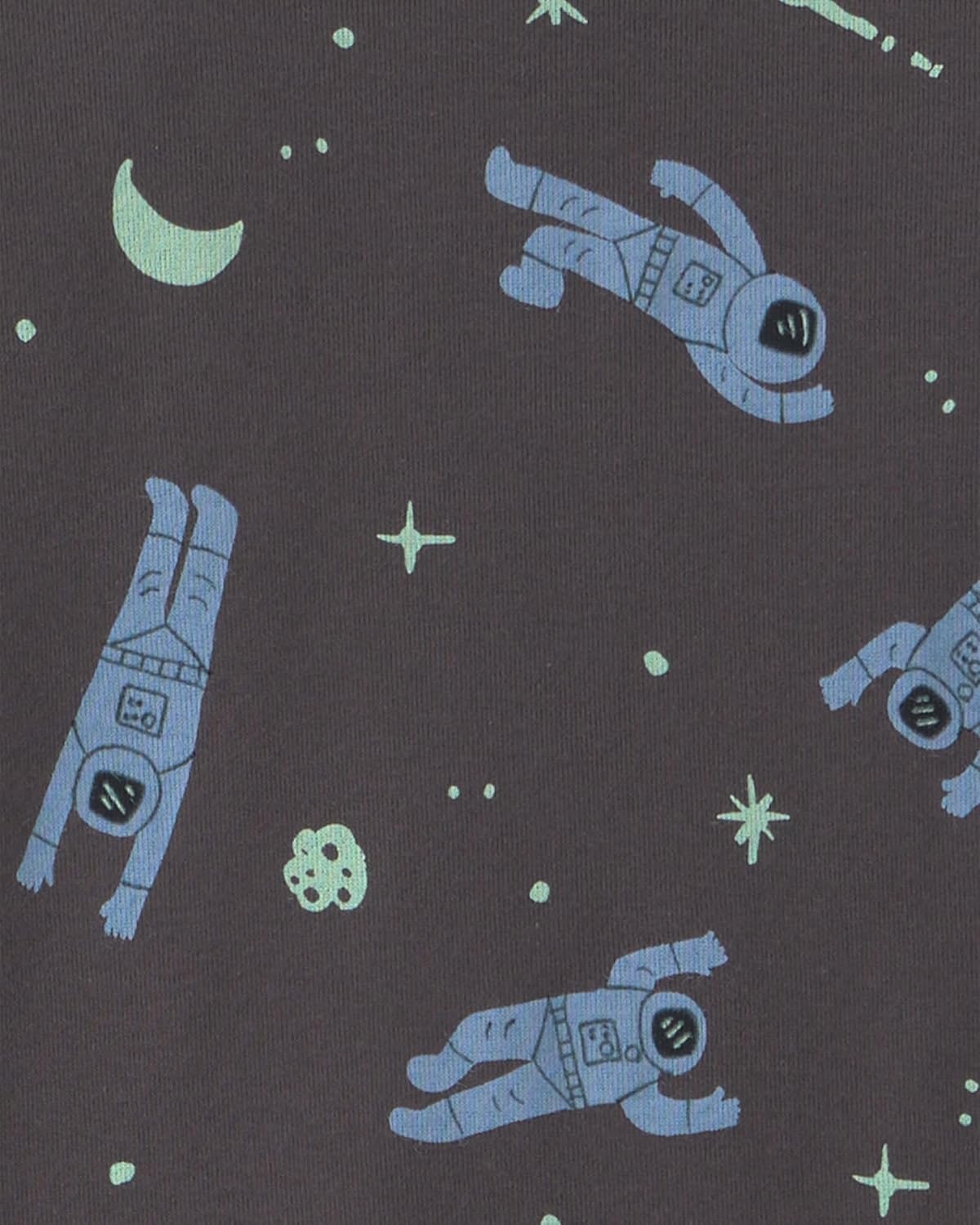 image:imageCarters Boys 4piece Tight Fit Cotton Pajama SetSpace Blue Astronaut