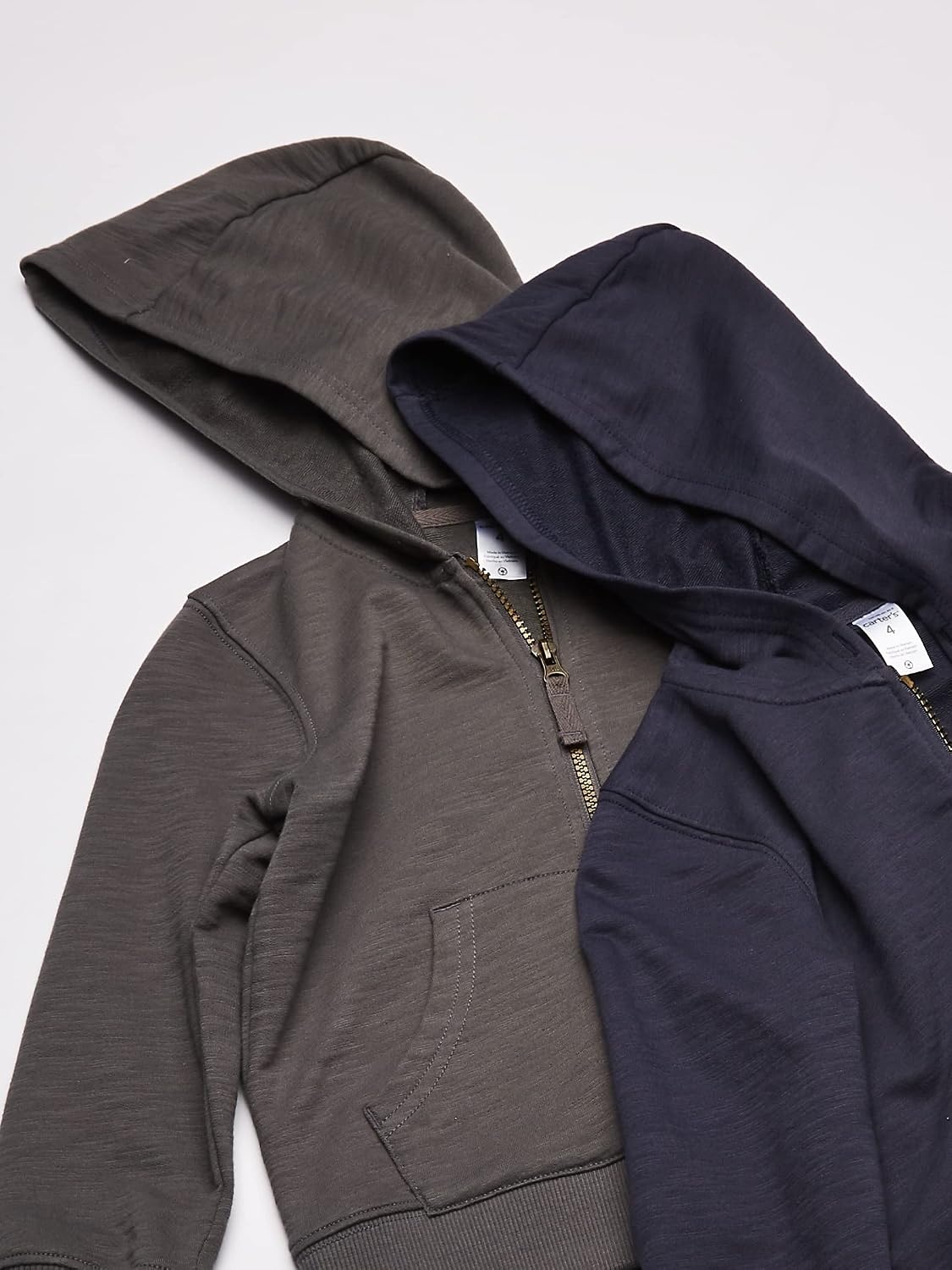 image:imageCarters Boys Big 2Pack Full Zip HoodiesGreyNavy