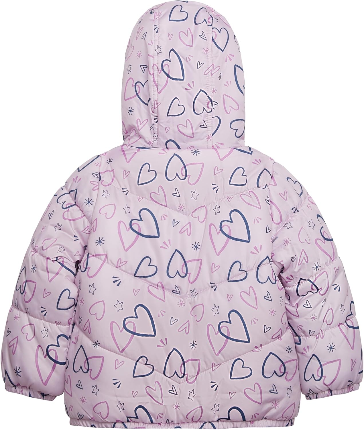 image:imageCarters Girls 2Piece Snowsuit Puffer Jacket and Skibib Snow Pants Toddler and Big KidsAll Lilac Heart