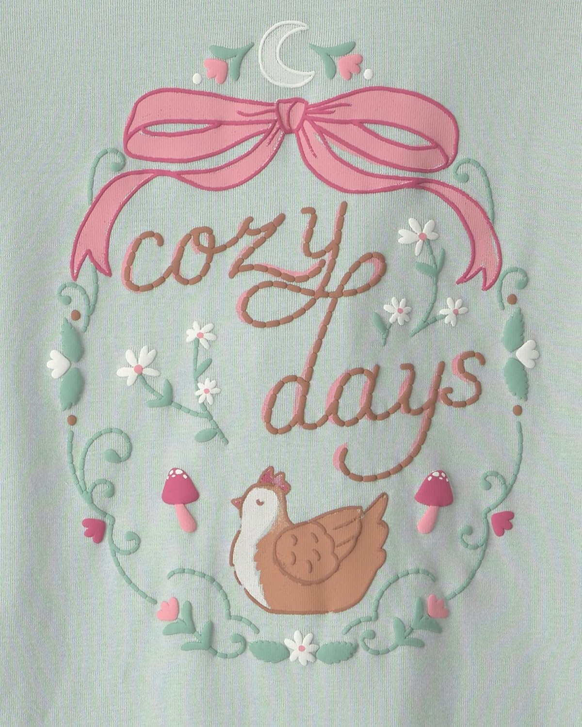 image:imageCarters Girls 4piece Tight Fit Cotton Pajama SetCountry Chicken Blue