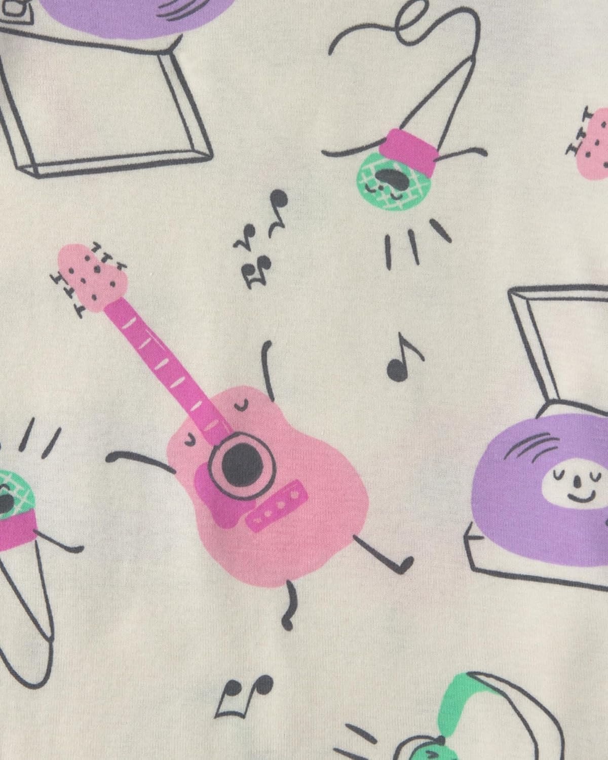 image:imageCarters Girls 4piece Tight Fit Cotton Pajama SetDance Partymusic Prpl