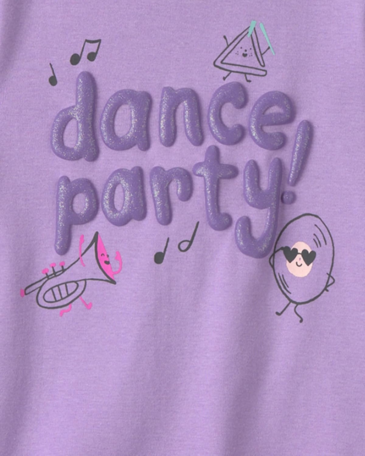 image:imageCarters Girls 4piece Tight Fit Cotton Pajama SetDance Partymusic Prpl