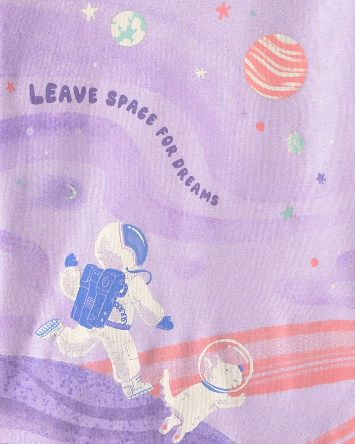 image:imageCarters Girls 4piece Tight Fit Cotton Pajama SetPurple Space Dog