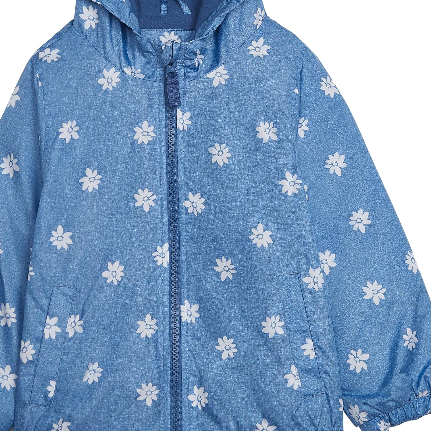 image:imageCarters Girls FleeceLined Midweight Hooded Jacket Baby Toddler and KidsChambray
